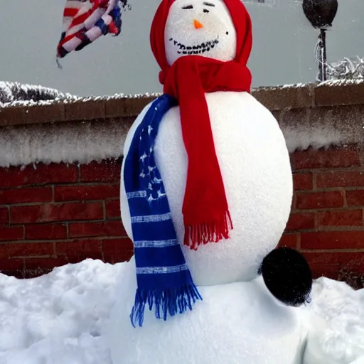 Prompt: donald trump as snowman