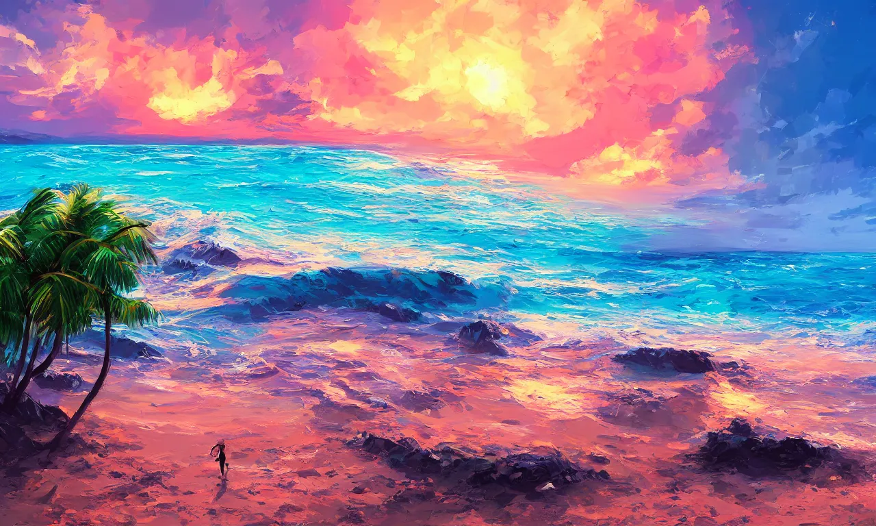 Image similar to paradise beach by alena aenami artworks in 4 k