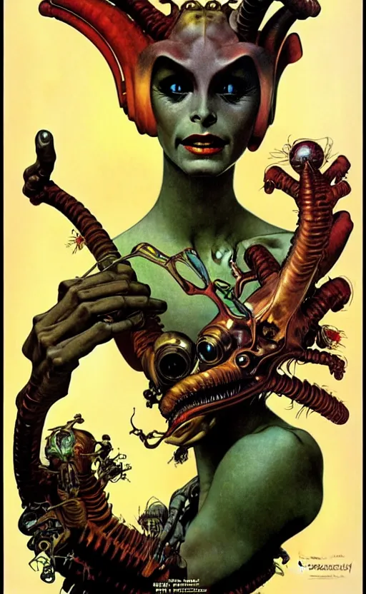 Prompt: exquisite imaginative alien creature poster art, humanoid, music poster, movie art, by frank frazetta, alphonso mucha, norman rockwell 8 k, denoised