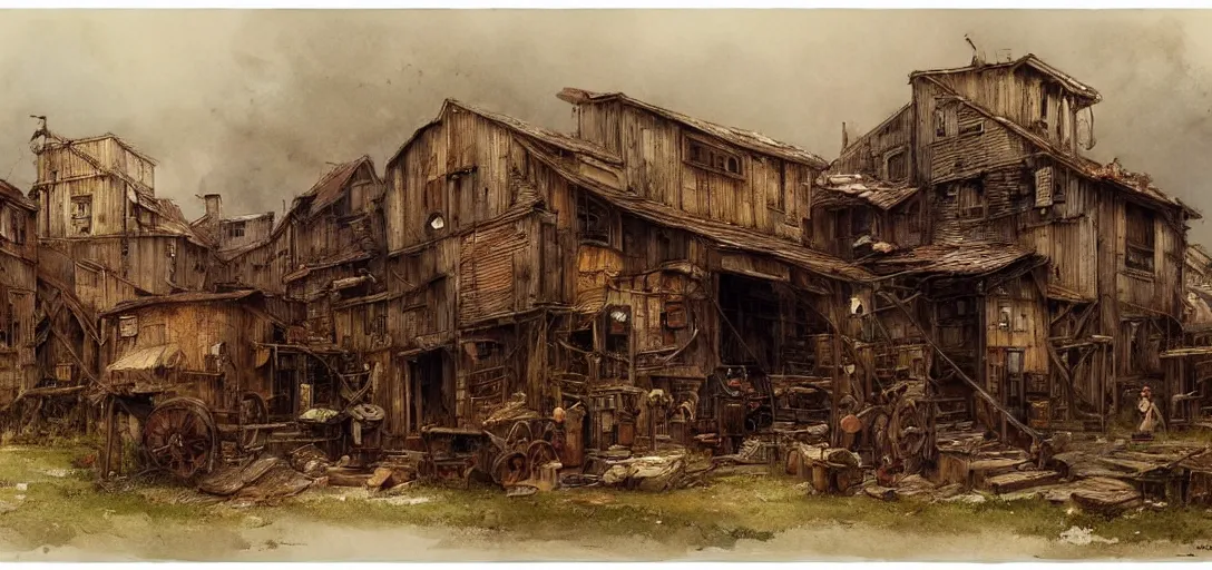 Prompt: (((((a ramshackle mining town))))) by Jean-Baptiste Monge!!!!!!!!!!!!!!!!!!!!!!!!!!!