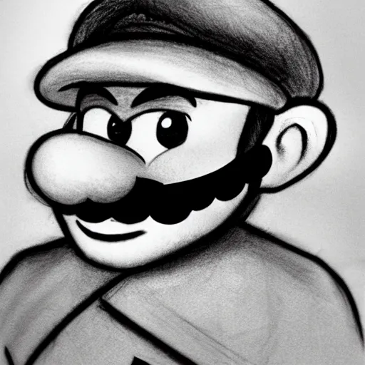 Image similar to courtroom sketch of mario, photorealistic, 8 k
