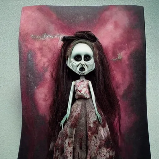 Image similar to weird horror tuza doll creepy illusice melting