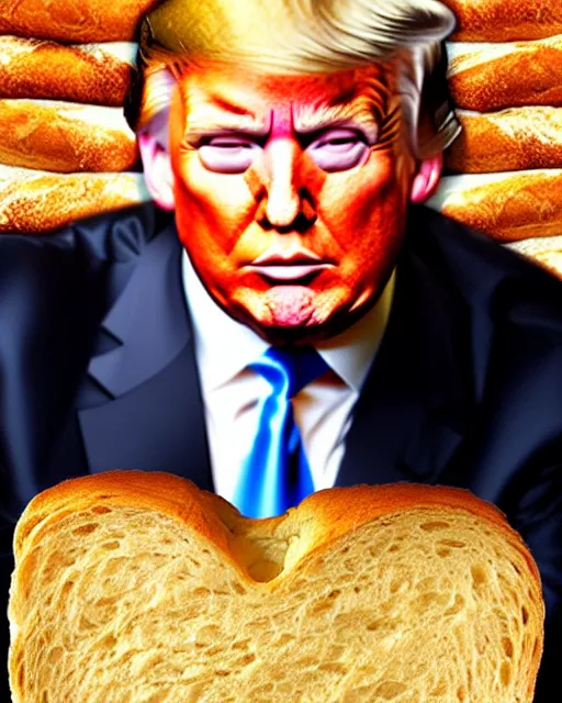 Image similar to donald trump made out of bread