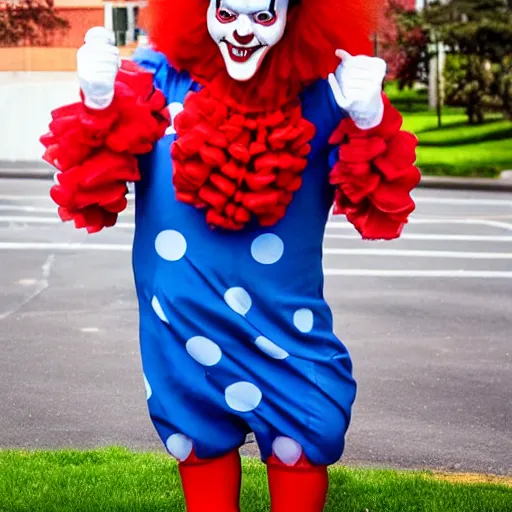 Prompt: Pennywise the clown as a central banker, full body shot