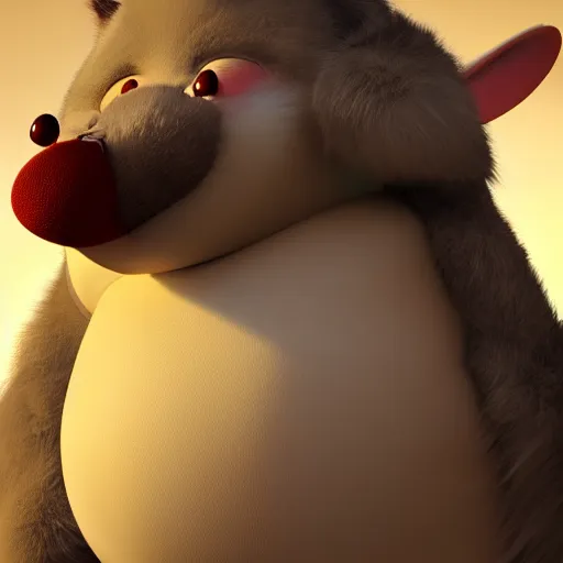 Image similar to fat belly anthropomorphic furry, octane render, high definition, detailed