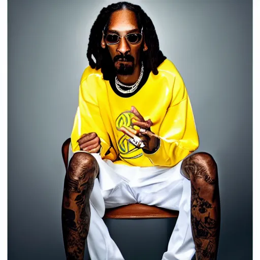 Prompt: professional studio portrait photo of snoop dogg 1 0 0 % sober, photoshoot