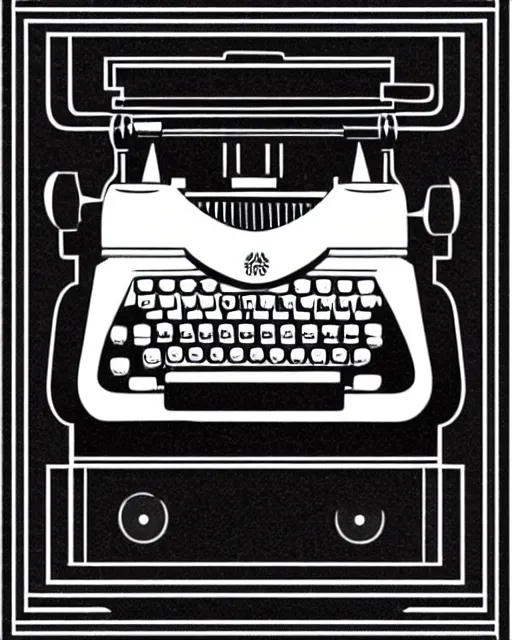 Image similar to artdeco illustration digital art typewriter. retro. old.