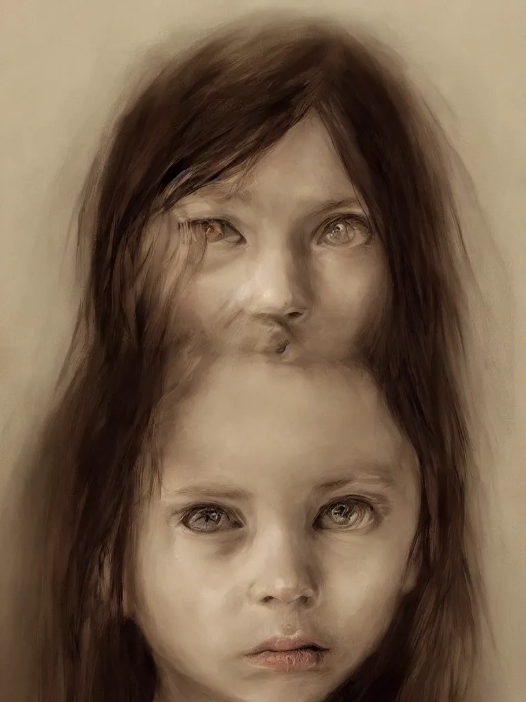 Image similar to haunting and sad girl portrait by disney concept artists, blunt borders, golden ratio