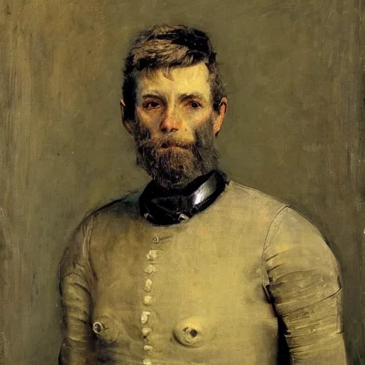 Image similar to portrait of a cyborg by alfred stevens