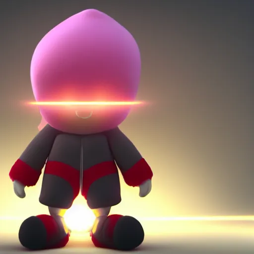 Image similar to cute fumo plush of a boy who is a denizen of an alternate world overlapping with our own, extradimensional, 4 d rendering, lens flare, relativistic path tracing, vray