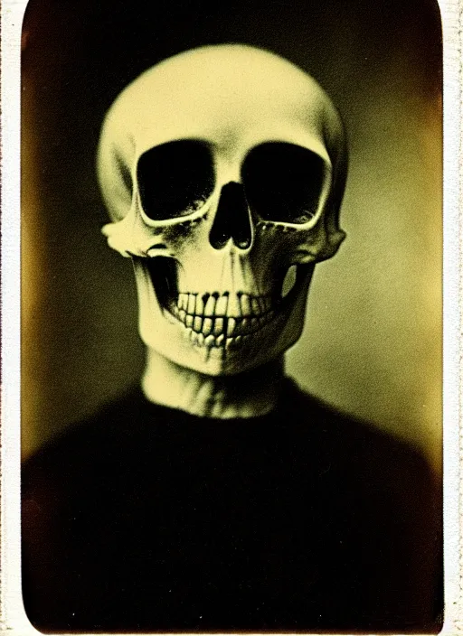 Image similar to 👽, 💀, 1 9 1 0 polaroid photo