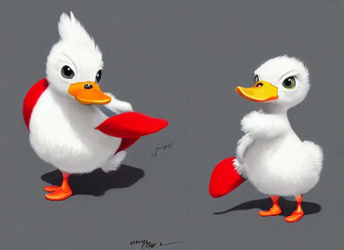 Prompt: award - winning detailed concept art of a cute iconic anthropomorphic little duck character wearing a sailor suit. art by wlop on bcy. net, realistic. detailed feathers, art by cheng yi. artstationhd, artgerm, disney pixar zootopia