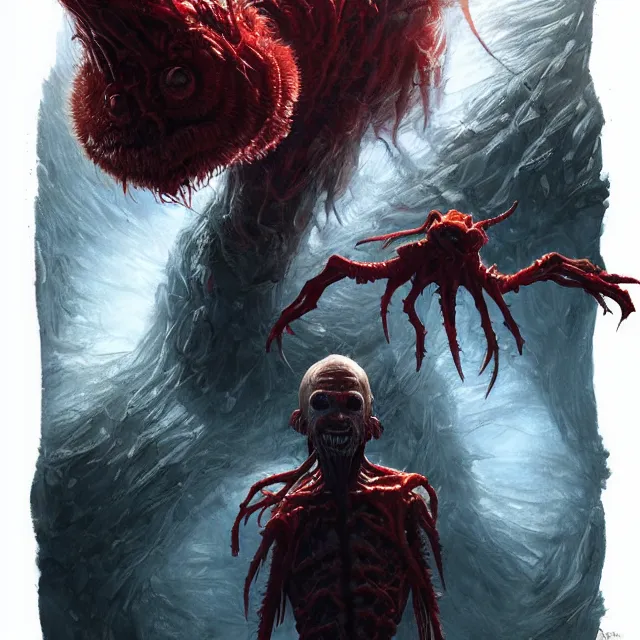 Prompt: mcready the thing 1 9 8 2 creature monstr john carpenter by stanley artgerm lau, wlop, the thing alien assimilation, metamorphose, rossdraws, frank frazetta, andrei riabovitchev, marc simonetti