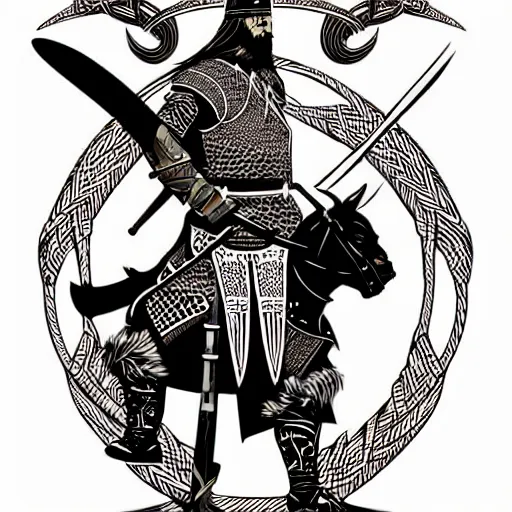 Prompt: silhouette of a Viking warrior illustration, vector art style, medium shot, intricate, elegant, highly detailed, digital art, ffffound, art by JC Leyendecker and sachin teng