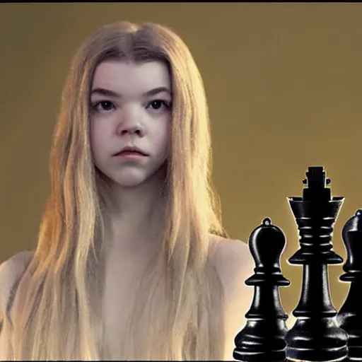 Image similar to chess piece of anya taylor - joy