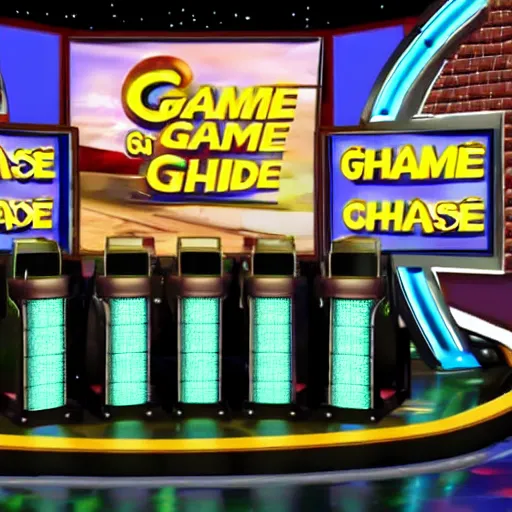 Image similar to itv game show the chase but with goats