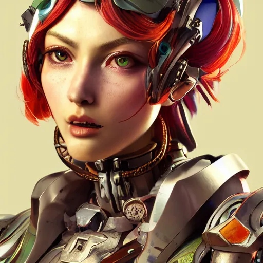 Image similar to studio portrait of lawful good colorful female holy mecha paladin absurdly beautiful, elegant, young sensual graceful woman, ultrafine hyperrealistic detailed face illustration by kim jung gi, irakli nadar, intricate linework, sharp focus, bright colors, matte, octopath traveler, final fantasy, unreal engine highly rendered, global illumination, radiant light, intricate environment