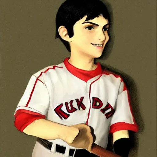 Teenage boy in baseball uniform - Playground