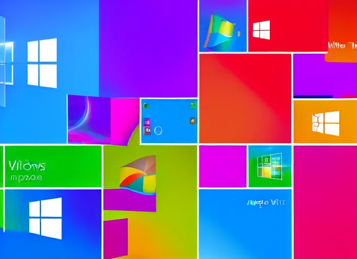 Prompt: the windows 1 1 wallpaper reimagined with neon and bright colours