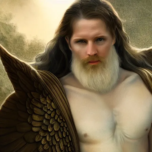 Image similar to an extremely white male angel, matte painting, concept art, extremely detailed, 4k