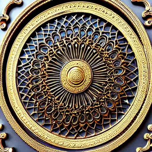 Image similar to gorgeous ornated bronze realistic detailed makkah city wall decoration with filigree, islamic