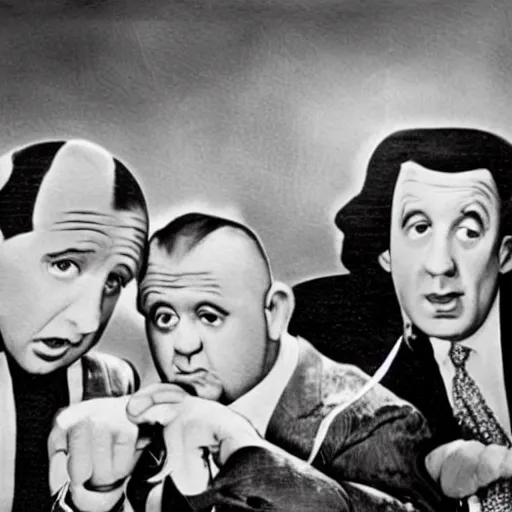 Image similar to the three stooges as a hip hop group