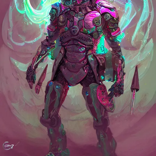 Image similar to biogenetic cyborg, d & d style, trending on artstation, colorful, intricate, art by kev chan