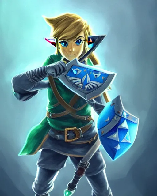 Image similar to link with his ocarina, flying notes, hyrule, soft grey and blue natural light, intricate, highly detailed dark art, digital painting, artstation, concept art, smooth, sharp focus,!