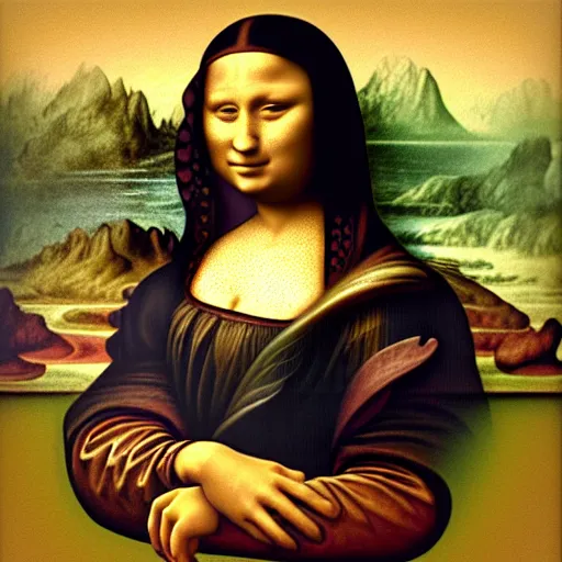 Image similar to a humanoid elephant in the style of mona lisa, painting 4 k da vinci