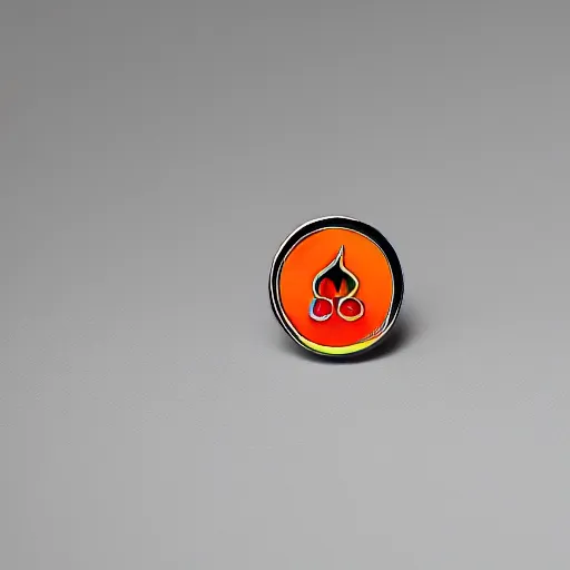 Prompt: a photo of a retro 5 0 s minimalistic simple clean fire warning enamel pin, no text, studio lighting, behance