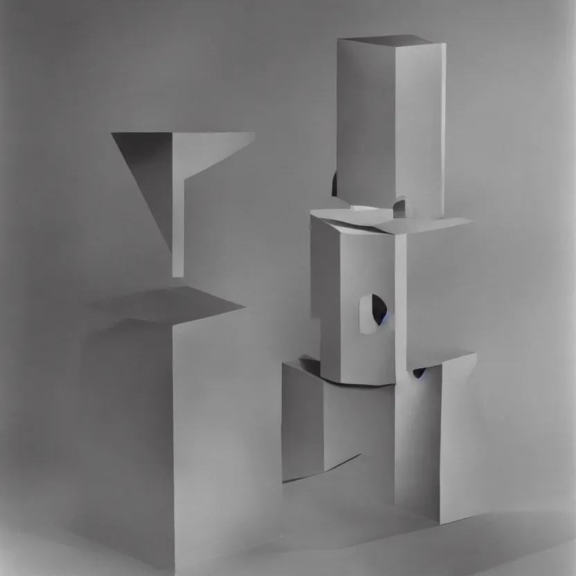 Image similar to an impossible quantum readymade object named LHOOQ by Marcel Duchamp on a pedestal, packshot, by Irving Penn and Man Ray, 4k