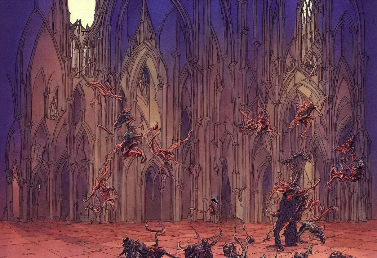 Image similar to devils in the cathedral by moebius