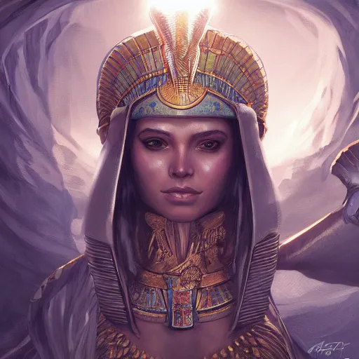 Image similar to egypt by artgerm and wlop and scott fischer and seb mckinnon, digital art, highly detailed, wide shot, intricate, fantasy, mystical, sharp focus, Trending on Artstation HQ, deviantart, unreal engine 5, 4K UHD image