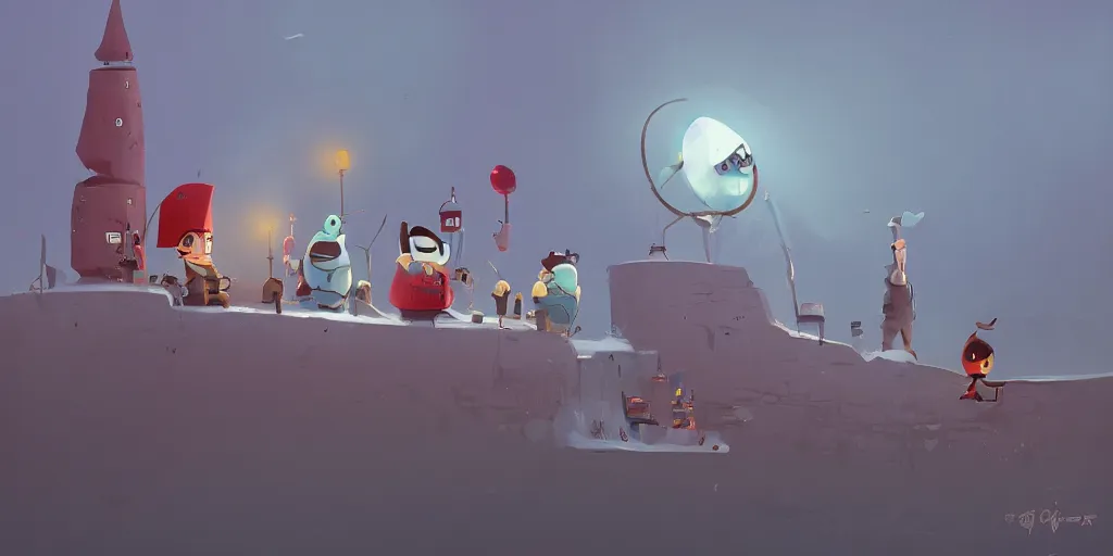 Image similar to cute little cartoon pirates in Reykjavik by Goro Fujita and Simon Stalenhag , 8k, trending on artstation, hyper detailed, cinematic