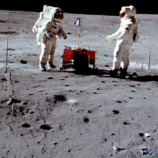 Image similar to astronauts birthday party on the moon