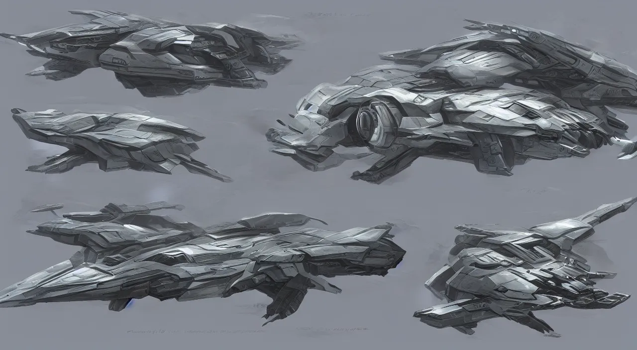 Prompt: concept art, futuristic starship, halo military, highly detailed