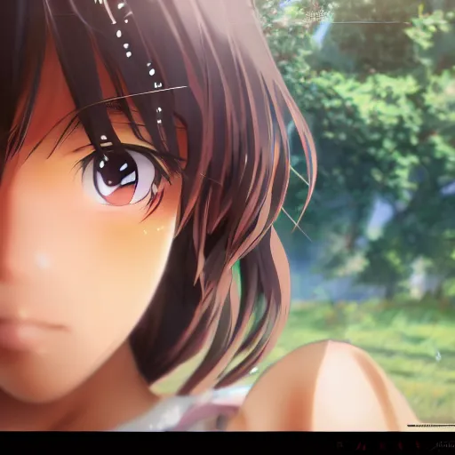 Prompt: a beautiful 3d brown anime girl, brown skin, black curly hair, Cinematic lighting, medium shot, in a anime masterpiece, highly detailed, Trending on artstation, unreal engine 4k, Cinematic wallpaper