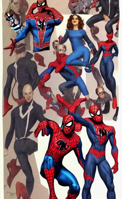 Image similar to redesigned spiderman suit, j.c. leyendecker, Valentina Remenar, ++++++ upscaled