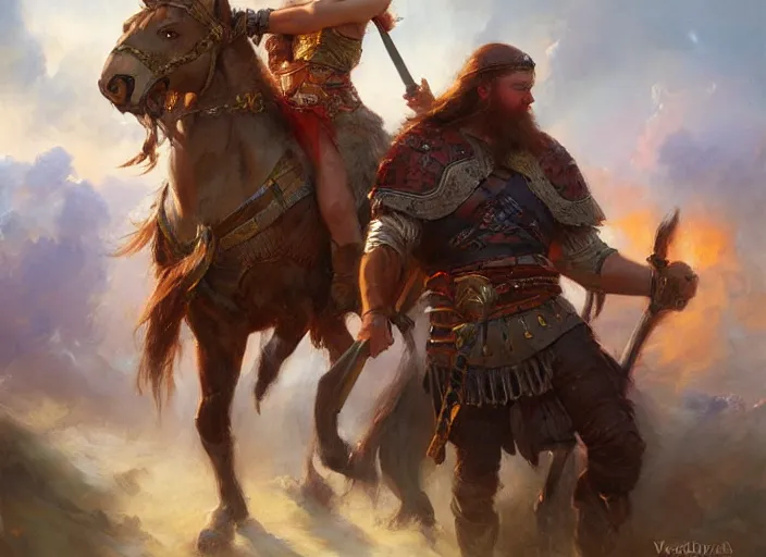 Image similar to epic viking warrior by vladimir volegov and alexander averin and delphin enjolras and daniel f. gerhartz