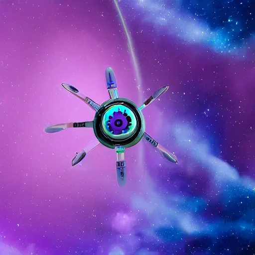 Prompt: purple spinner on space