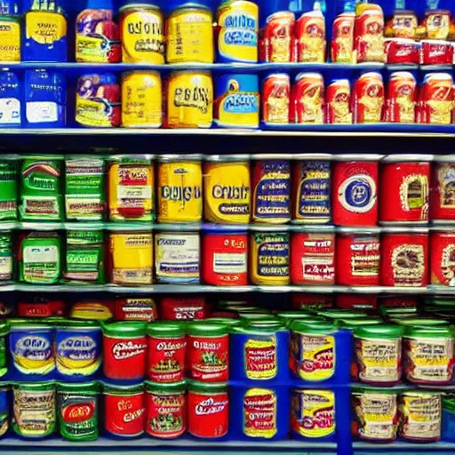 Image similar to photo of canned foods inside an ice cavern