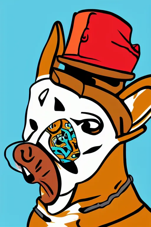 Image similar to Portrait of a corgi as a Mexican wrestler in a mask, sticker, colorful, illustration, highly detailed, simple, smooth and clean vector curves, no jagged lines, vector art, smooth