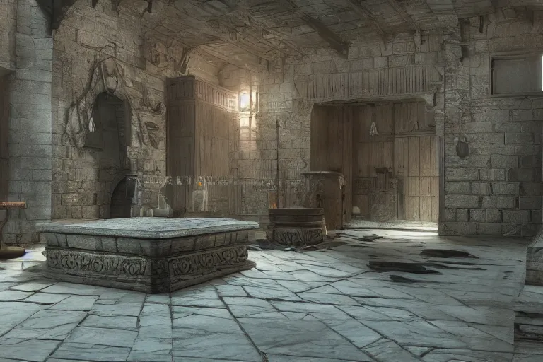 Prompt: Emulating reality, R6, 4K HD, photo realistic render, unreal engine, highly detailed refraction, accurate Isometric Viewpoint, vray: (subject = dungeon + subject detail= high detailed furniture, art decoration, fancy, highly detailed texture render, highly accurate light refraction, rich in texture )