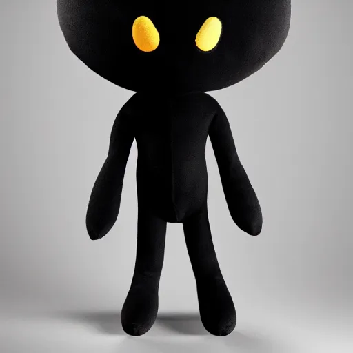 Image similar to cute fumo plush of a shadow girl made from vantablack, vray