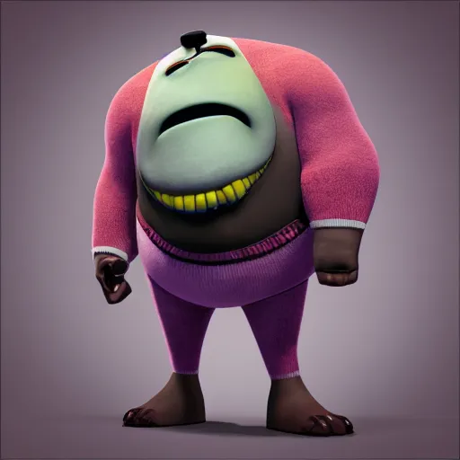 Image similar to tank from gorrilaz as a pixar disney character from up 2 0 0 9 unreal engine octane render 3 d render photorealistic