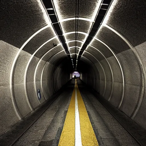 Prompt: a minimalist subway tunnel, james turrel,