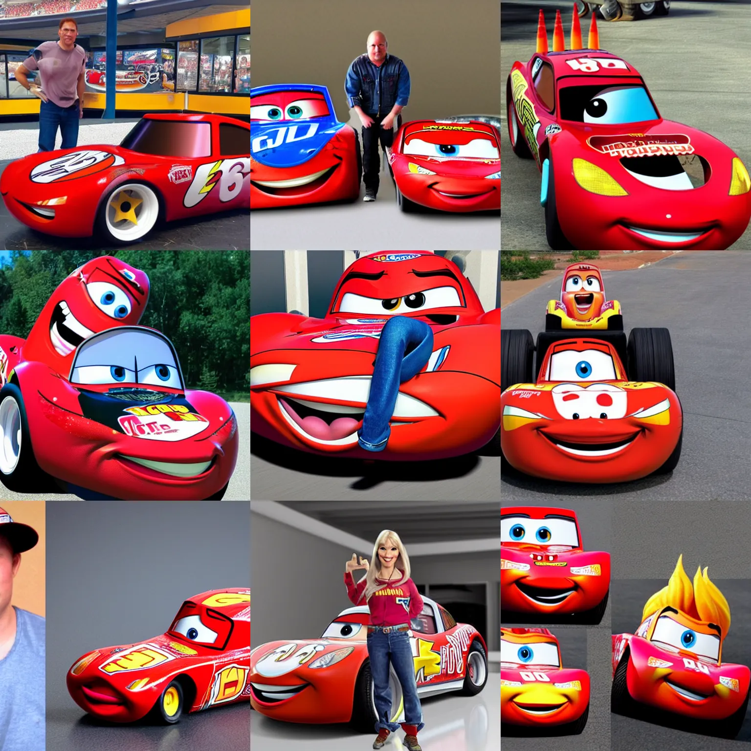 Prompt: lightning mcqueen as a real person