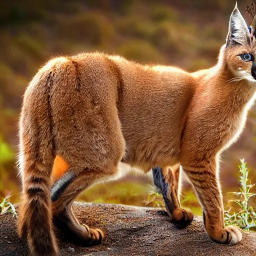 Prompt: a cute caracal playing guitar, Realistic, Refined, Highly Detailed, outdoor fine art photography, volumetric lighting, hyper realistic photography