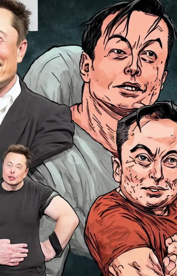 Image similar to Elon musk in yamcha death pose meme