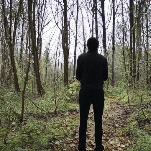 Image similar to tall creepy man on the woods, found footage